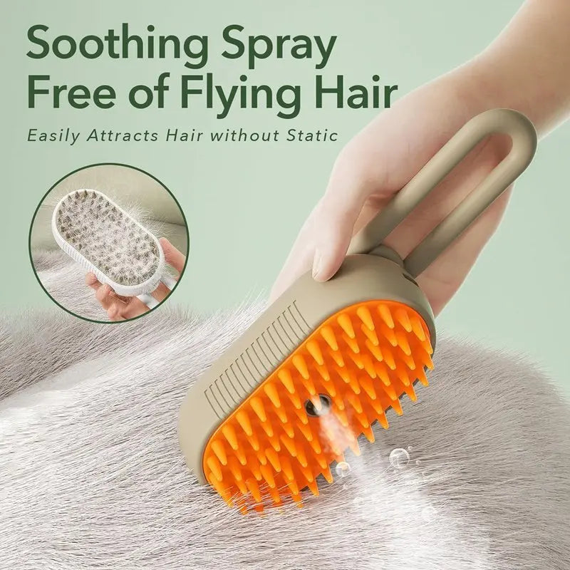 Hot Selling Clean Pet Grooming Brush for Massage Steamy Dog Brush 3 in 1 Pet Spray Hair Comb