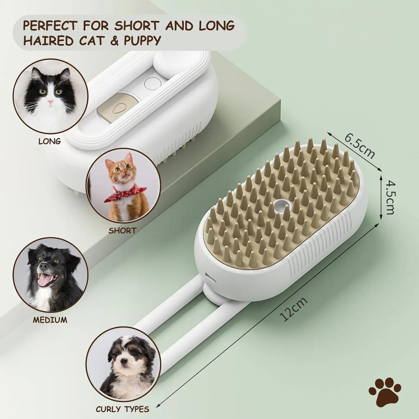 Hot Selling Clean Pet Grooming Brush for Massage Steamy Dog Brush 3 in 1 Pet Spray Hair Comb